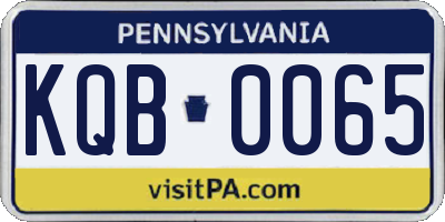 PA license plate KQB0065