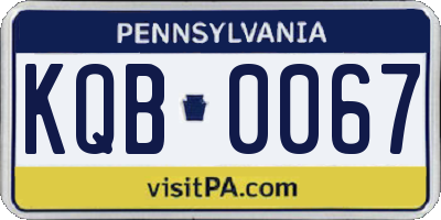 PA license plate KQB0067