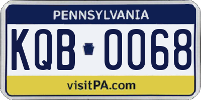 PA license plate KQB0068