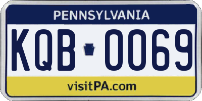 PA license plate KQB0069