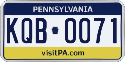 PA license plate KQB0071
