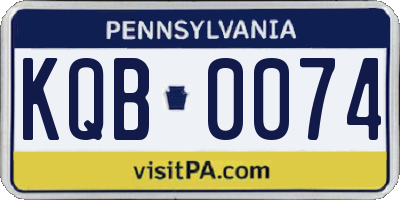 PA license plate KQB0074