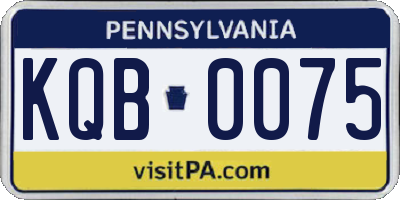 PA license plate KQB0075