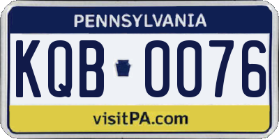 PA license plate KQB0076