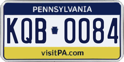 PA license plate KQB0084