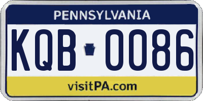 PA license plate KQB0086