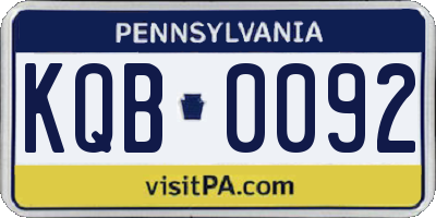 PA license plate KQB0092