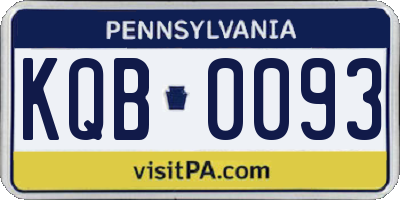PA license plate KQB0093