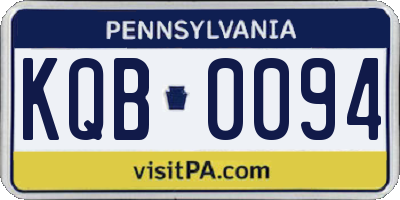 PA license plate KQB0094