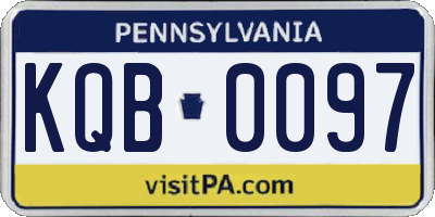 PA license plate KQB0097