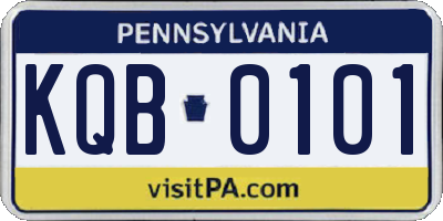 PA license plate KQB0101