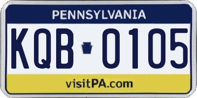 PA license plate KQB0105