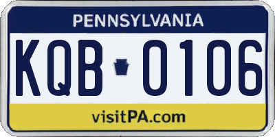 PA license plate KQB0106