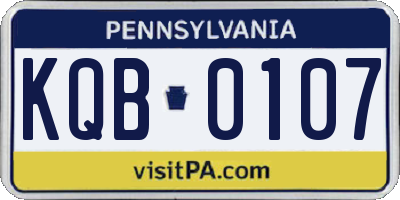 PA license plate KQB0107