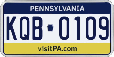PA license plate KQB0109