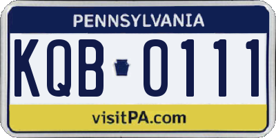 PA license plate KQB0111