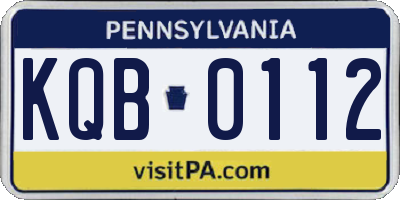 PA license plate KQB0112