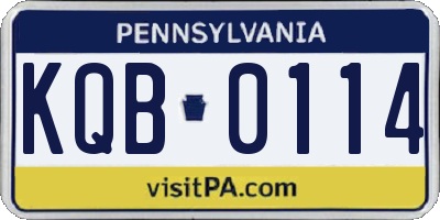 PA license plate KQB0114