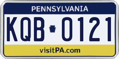 PA license plate KQB0121