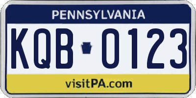 PA license plate KQB0123