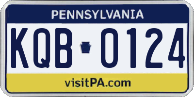 PA license plate KQB0124