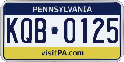 PA license plate KQB0125