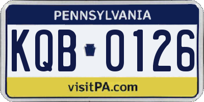 PA license plate KQB0126
