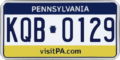 PA license plate KQB0129