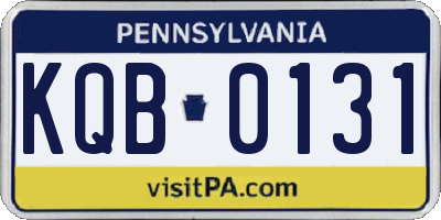 PA license plate KQB0131