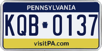 PA license plate KQB0137
