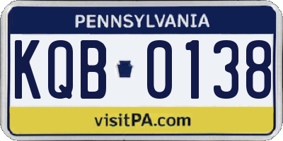 PA license plate KQB0138