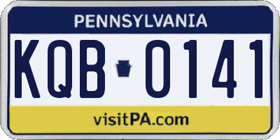 PA license plate KQB0141