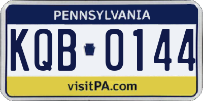 PA license plate KQB0144