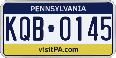 PA license plate KQB0145