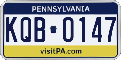 PA license plate KQB0147