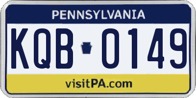 PA license plate KQB0149
