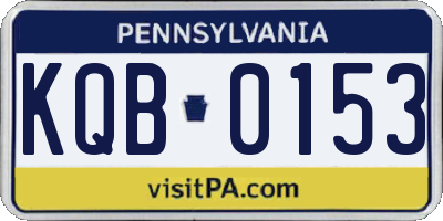 PA license plate KQB0153
