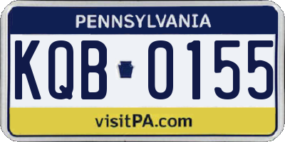 PA license plate KQB0155