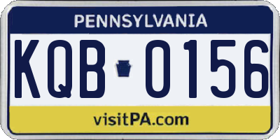 PA license plate KQB0156