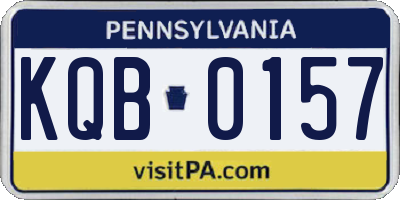 PA license plate KQB0157