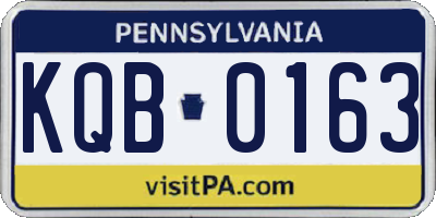 PA license plate KQB0163