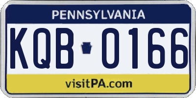 PA license plate KQB0166