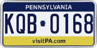 PA license plate KQB0168