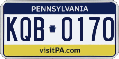 PA license plate KQB0170
