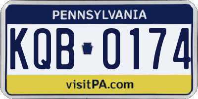 PA license plate KQB0174