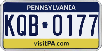 PA license plate KQB0177