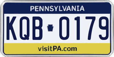 PA license plate KQB0179