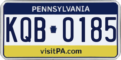 PA license plate KQB0185