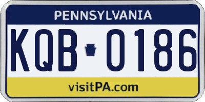 PA license plate KQB0186