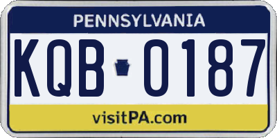 PA license plate KQB0187